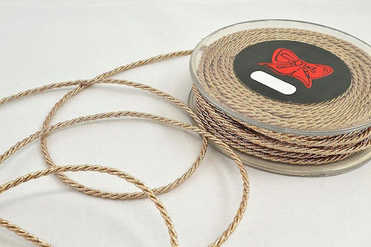 LiebeQueen Κορδόνι Στρογγυλό Μεταλλικό Χρυσό 3mm x 18.2m