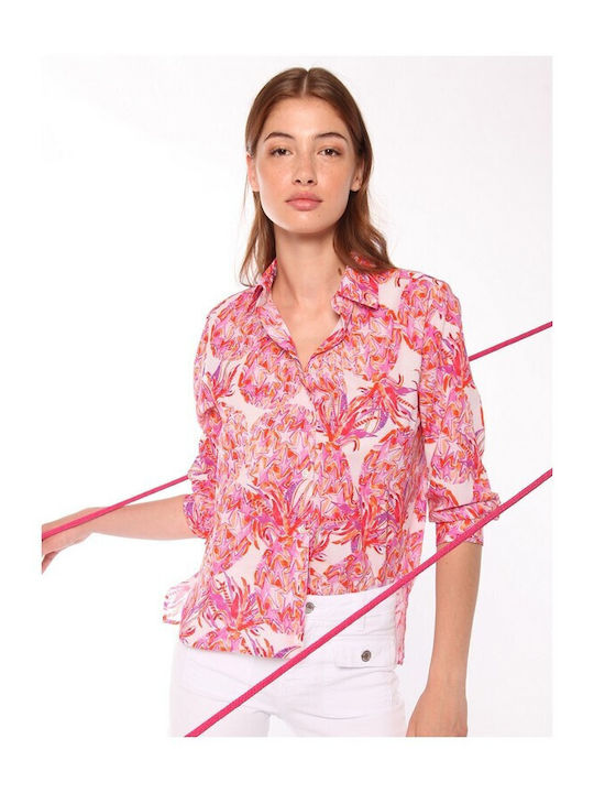 Vilagallo Women's Short Sleeve Shirt Pink