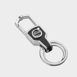 Volvo Keychain for Photography Leather Silver