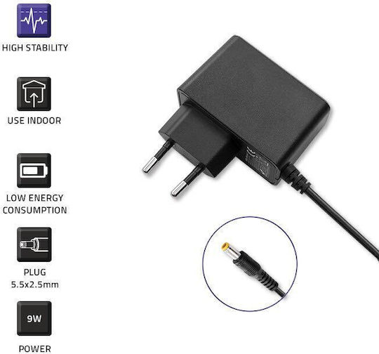 Qoltec Universal Φορτιστής Laptop 9V 1A με Αποσπώμενο Καλώδιο Τροφοδοσίας