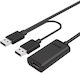 Unitek USB 2.0 Cable USB-A male - USB-A female / USB-A male Μαύρο 20m Y279