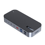 Choetech M52 USB-C Docking Station με HDMI/DisplayPort 4K PD Ethernet και σύνδεση 3 Οθονών Γκρι