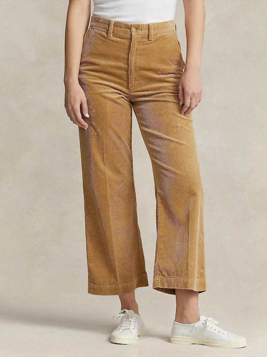 Ralph Lauren Women's High-waisted Corduroy Trousers Brown
