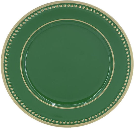 Artekko Round Plastic Decorative Platter Green