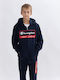 Kids Sweatshirt Cardigan with Hood Navy Blue