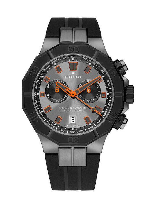 Edox Delfin Watch Battery with Rubber Strap Edox Delfin Watch Battery with Rubber Strap