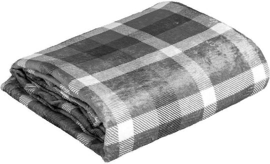 Amo La Casa Karierte Fleece Decke Einzeln 150x200cm Karierte Grau