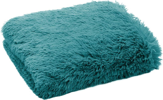 Amo La Casa Venus Furry Double Blanket 200x250cm Petrol