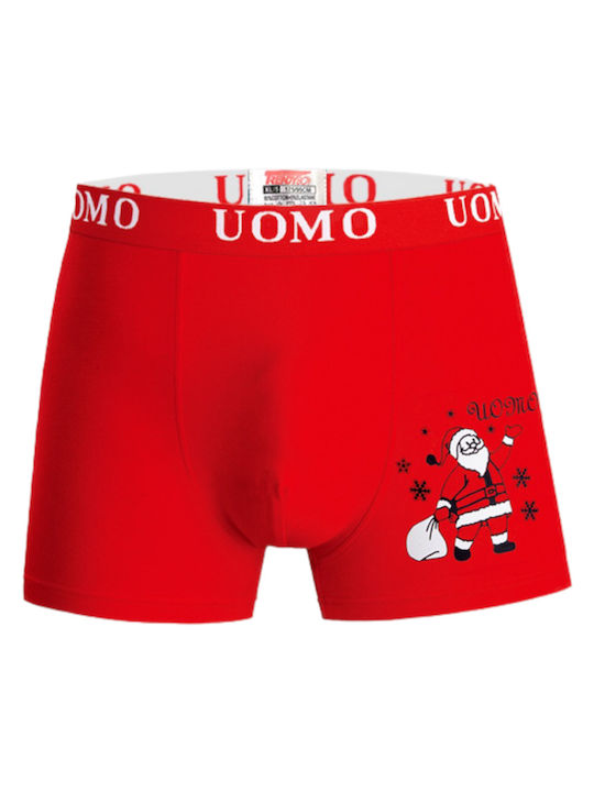 Uomo Herren Boxershorts Rot 1Packung