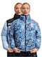 Women's Short Puffer Jacket Double Sided for Winter Light Blue