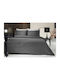Guy Laroche Sheet King Size with Elastic 180x200+35cm. Minimal Black & White