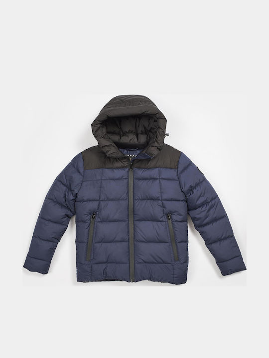 Kinder Freizeitjacke Kurz mit Kapuze Marineblau