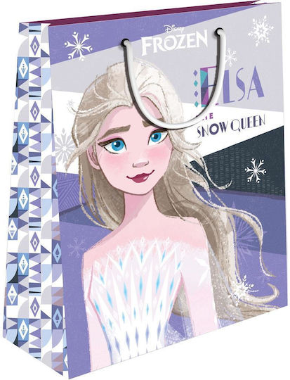 The Littlies Paper Bag for Gift with Theme "Frozen" Purple 18x11x23cm.