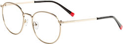 Trunique Eyeglass Frame Gold JA06M1073 C01