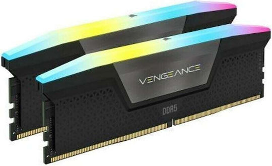 Corsair Vengeance RGB XMP 96GB DDR5 RAM cu 2 module (2x48GB) și