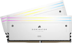 Corsair Dominator Titanium RGB XMP White 32GB DDR5 RAM με 2 Modules (2x16GB) και Ταχύτητα 7000 για Desktop