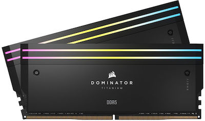 Corsair Dominator Titanium RGB XMP 64GB DDR5 RAM with 2 Modules (2x32GB) and 6000 Speed for Desktop