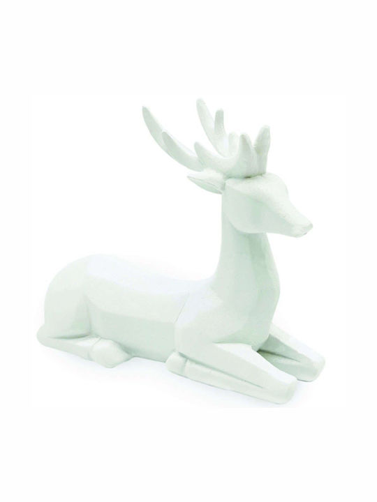 Aca Christmas Plastic Figure Deer White Height 16cm 2pcs