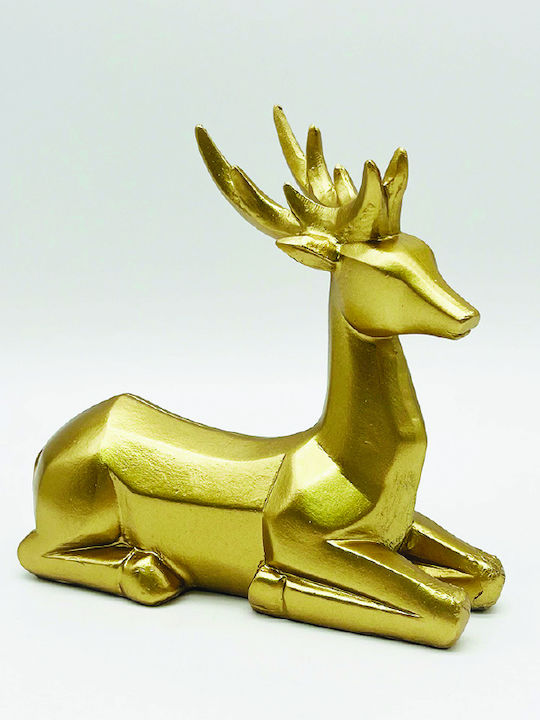 Aca Christmas Plastic Figure Deer Gold Height 16cm 2pcs
