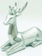 Aca Christmas Plastic Figure Deer Silver Height 16cm 2pcs