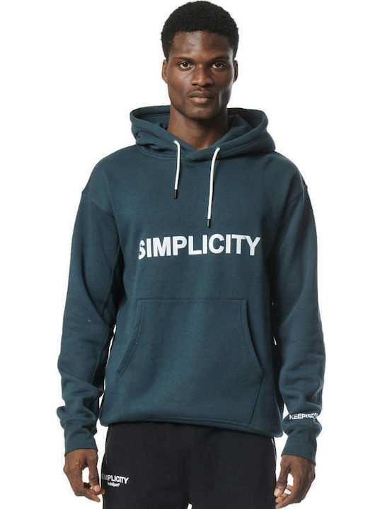 Body Action Simplicity Φούτερ με Κουκούλα Πράσινο
