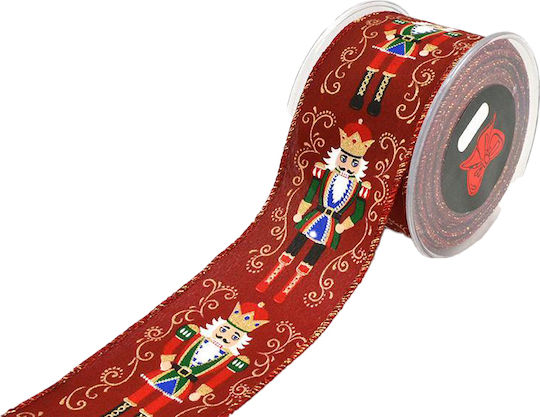 Kappa Decor Χριστουγεννιάτικη Κορδέλα Στολισμένη Κόκκινη