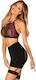 Obsessive Rosenty Top Sexy pentru femei Negru