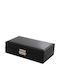 Travel Jewellery Box with Faux Leather Black 21x12x6cm