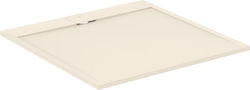 Ideal Standard Ultra Flat S I Life Τετράγωνη Ντουζιέρα Τεχνητής Πέτρας 80x80cm Μπεζ