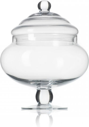 Palma Emporio Glass Sweet Jar with Lid and Foot Transparent 20x25.5cm