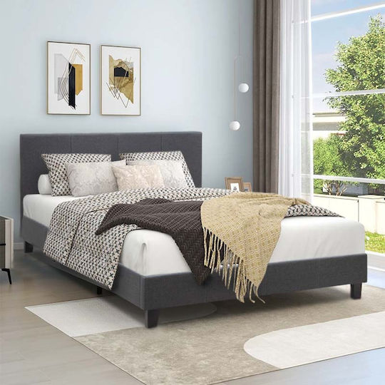Flat Κρεβάτι Διπλό για Στρώμα 150x200cm Ανθρακί Flat Κρεβάτι Διπλό για Στρώμα 150x200cm Ανθρακί