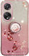 Gradient Color Glitter Flower Umschlag Rückseite Silikon Rose Gold (Oppo A98)