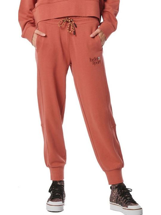 Παντελόνι Φόρμας με Λάστιχο Fleece Burnt Red