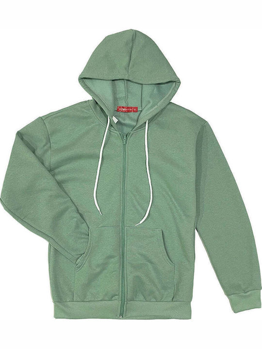 Women's Sweatshirt Jacket Hooded Green