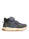 Leather Kids Boots with Velcro Blue