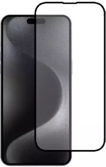 Nuon 3D Full Face Tempered Glass Μαύρο (iPhone 15 Pro Max)