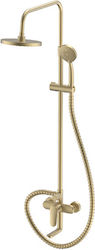 Interflex Shower Column with Mixer Gold