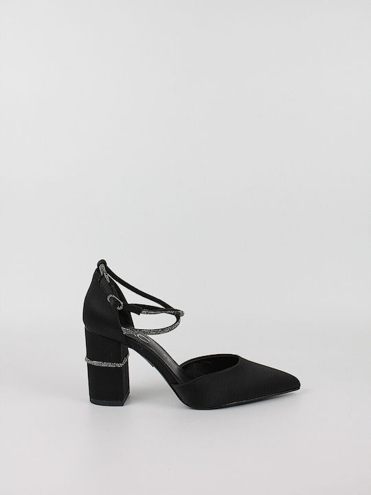 Exe Black Heels with Strap