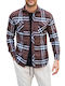 Long Sleeve Overshirt in Narrow Fit Checked Brown