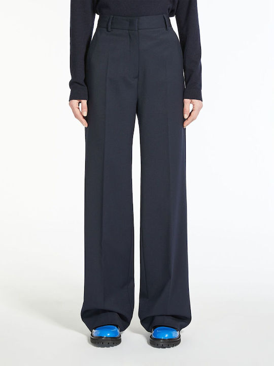Women's Fabric Trousers Navy Blue