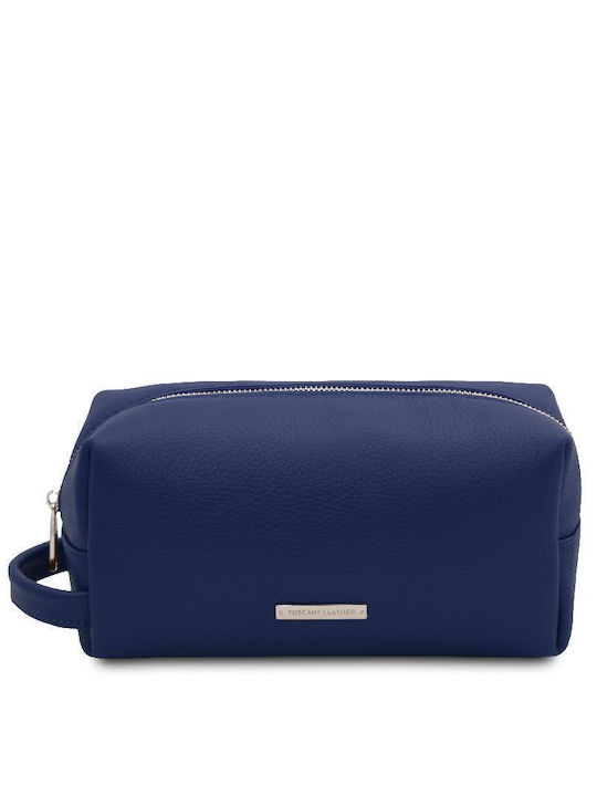 Tuscany Leather Necessaire in Marineblau Farbe