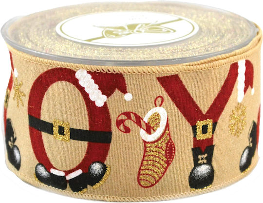 Kappa Decor Joy Christmas Ribbon Beige 1pc