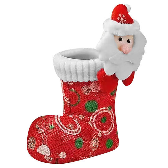 XMASfest Christmas Fabric Figure Boot Red 11x11x7cm Christmas