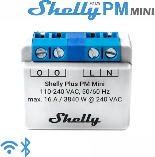 Shelly Plus Pm Mini Smart Switch 1 Καναλιού Wi-Fi, Bluetooth, ZigBee & RF 16A