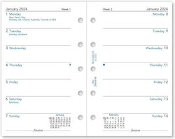 Filofax Mini Weekly Agenda 2024 White