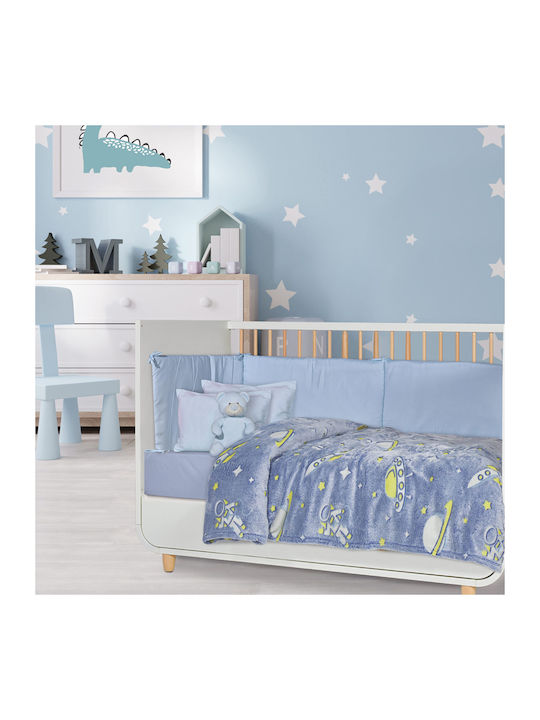 Das Home Decke Kinderbett Vlies Blau Blue 110x1...