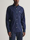 Long-sleeved Cotton Shirt Blue
