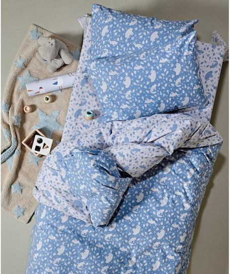 Kentia Loft Aspen Set Kids Duvet Cover Single with Pillowcase Cotton Blue 160x240cm