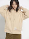 Long Women's Sweatshirt Jacket Hooded Brown