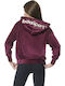 Long Women's Sweatshirt Velvet Hooded Purple